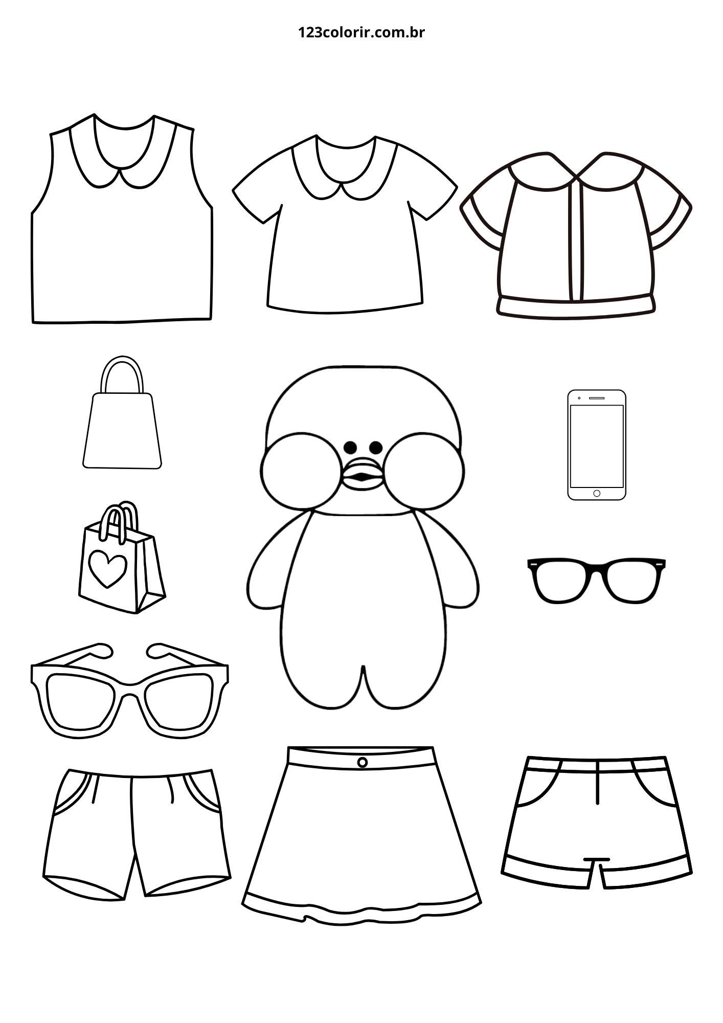 paper duck para imprimir e colorir