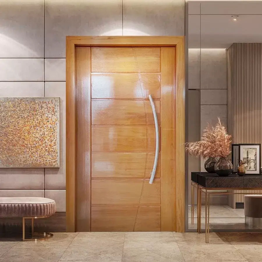 porta de madeira com vidro para sala