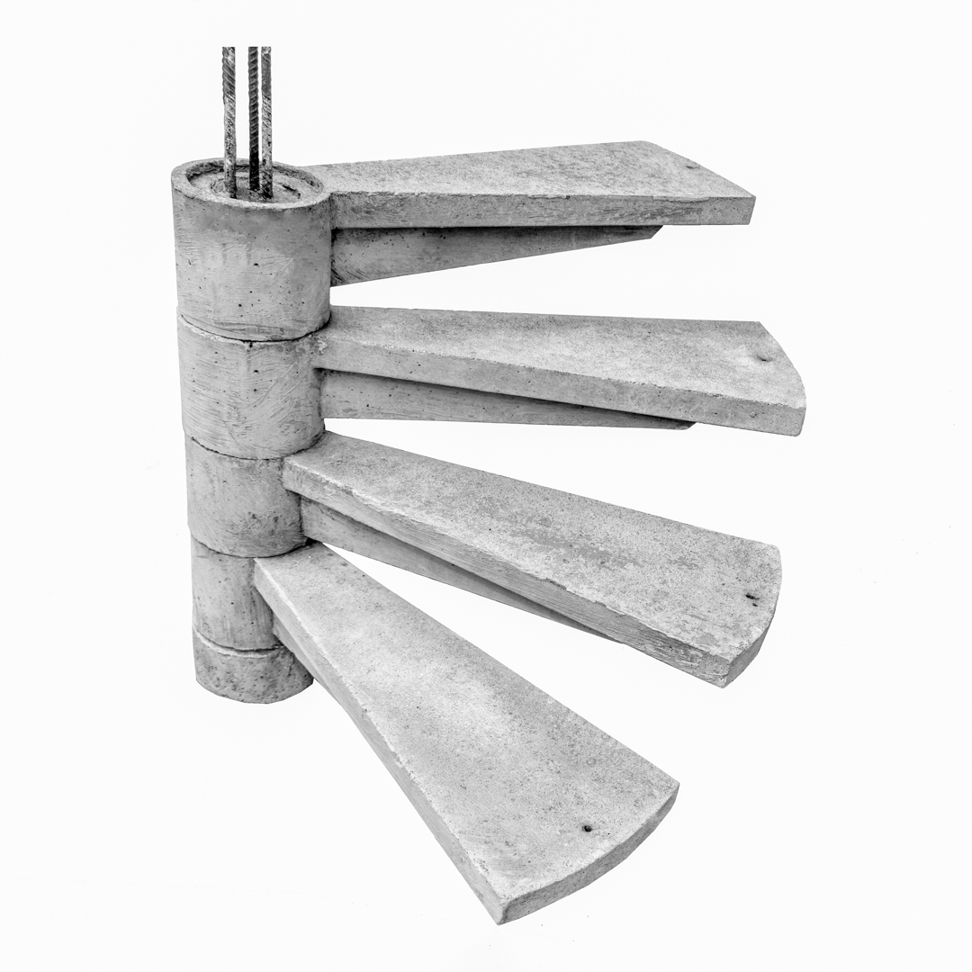 escada de concreto para pouco espaço