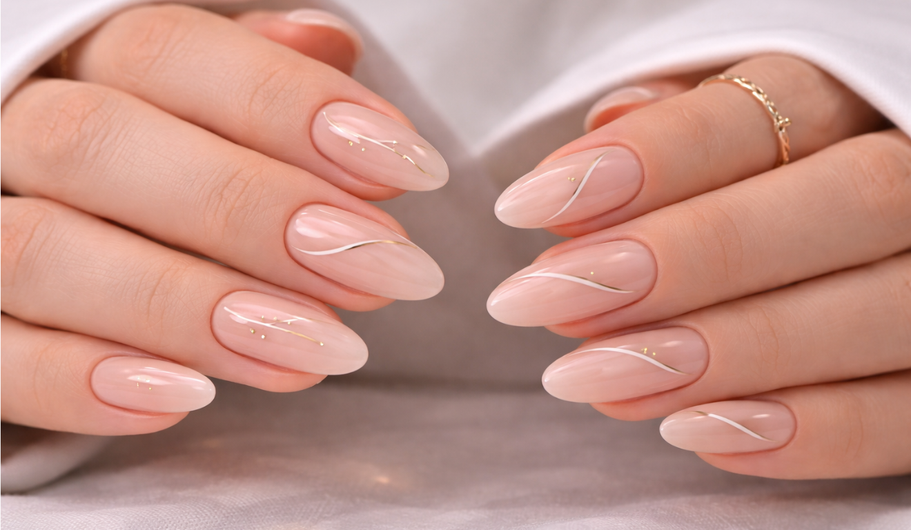 unhas de noiva em gel