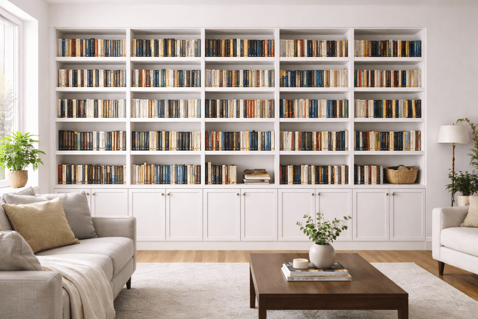 estante de livros suspensa