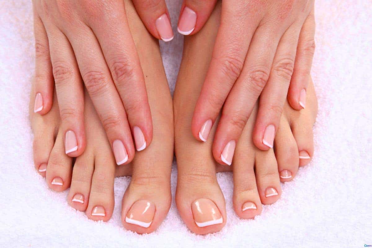 nail art pé festa
