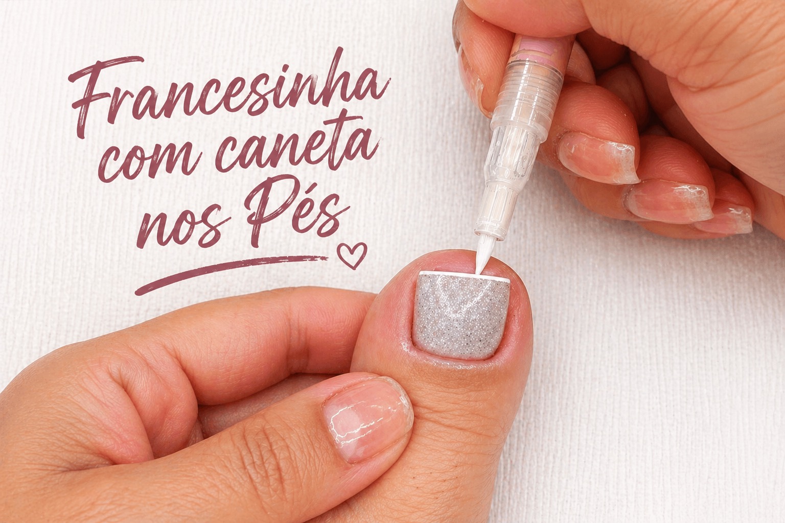 unha do pé com glitter