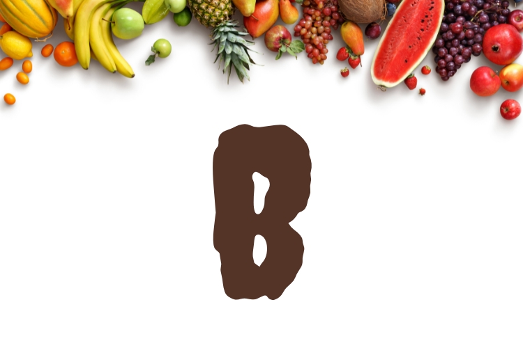 nomes de frutas com a letra B