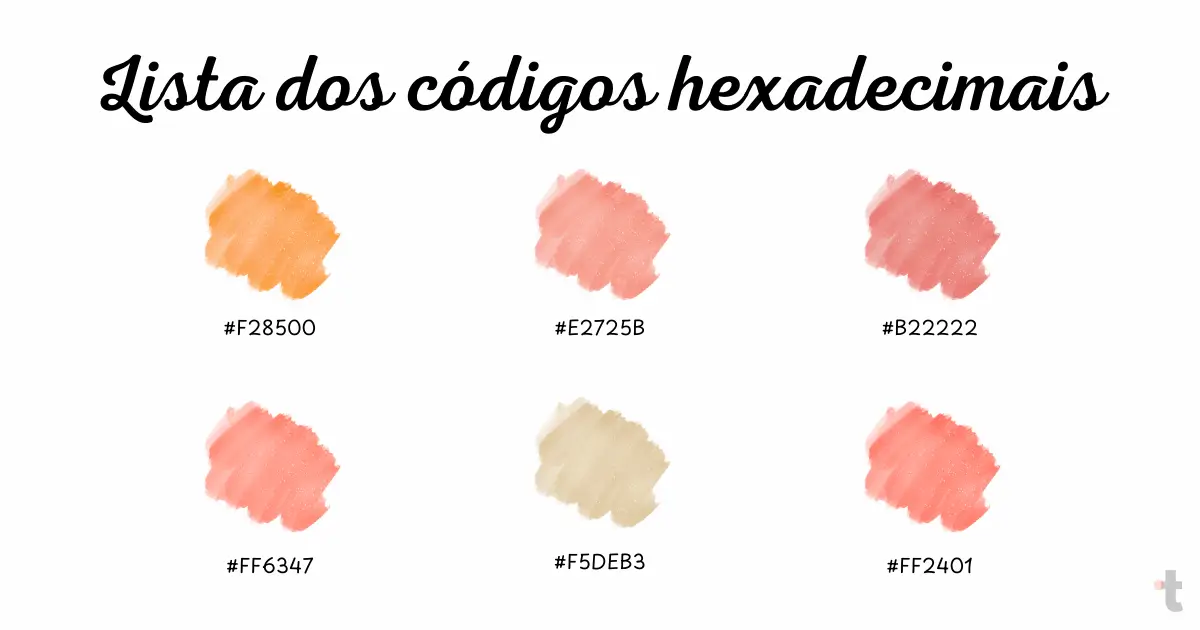 cores que começam com t