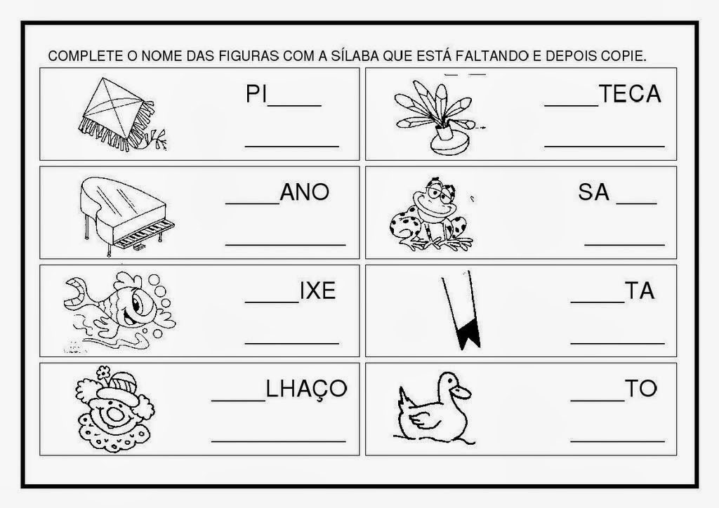 desenhos letra P alfabetização