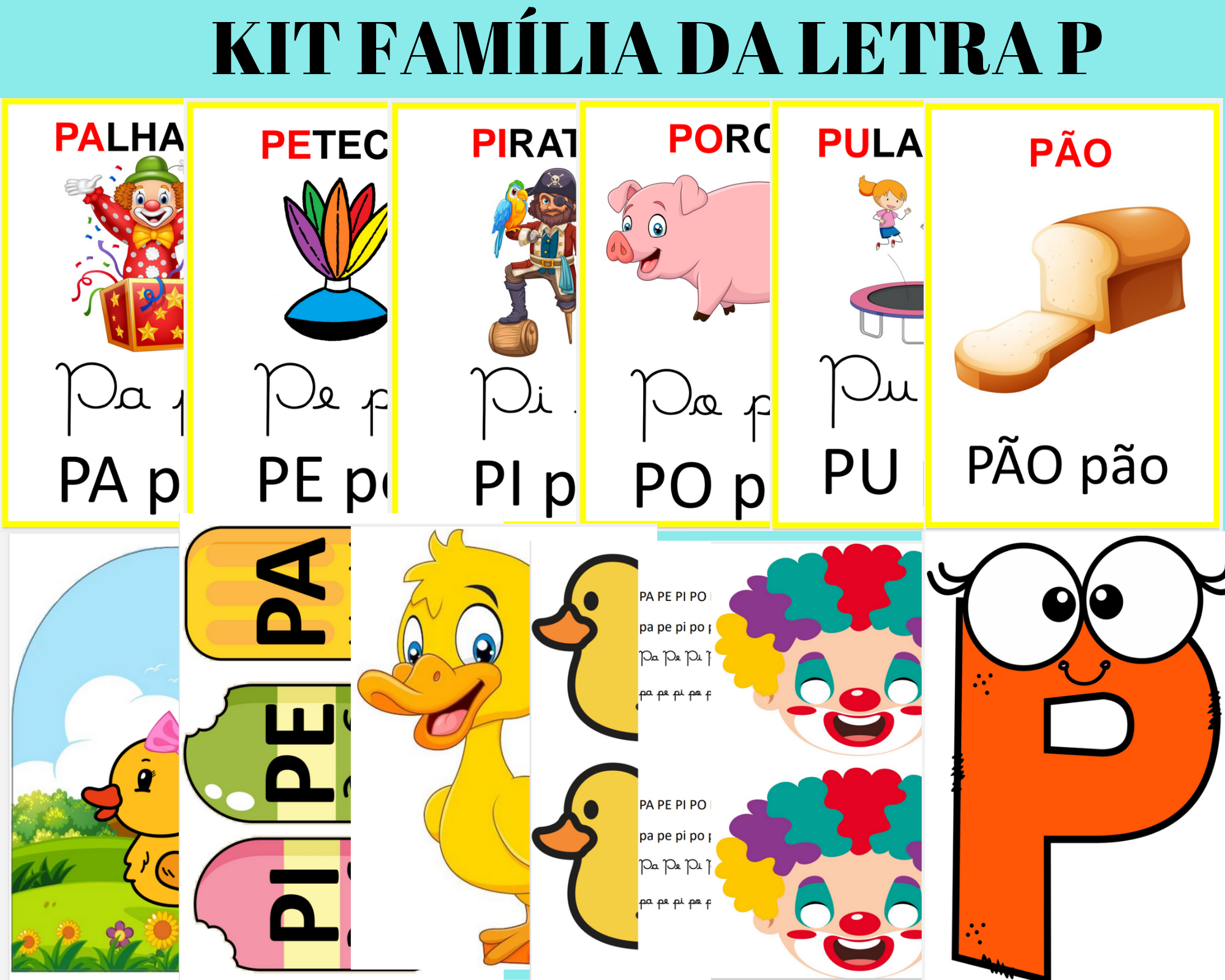 atividade com a letra P para educação infantil