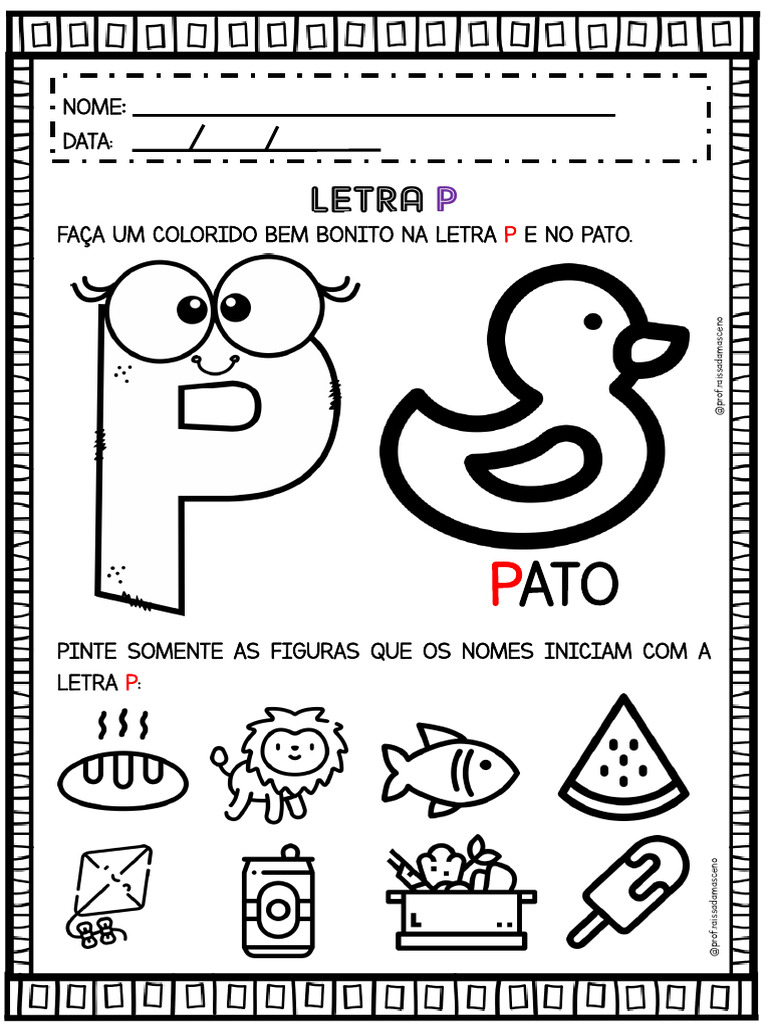 figuras de animais com P