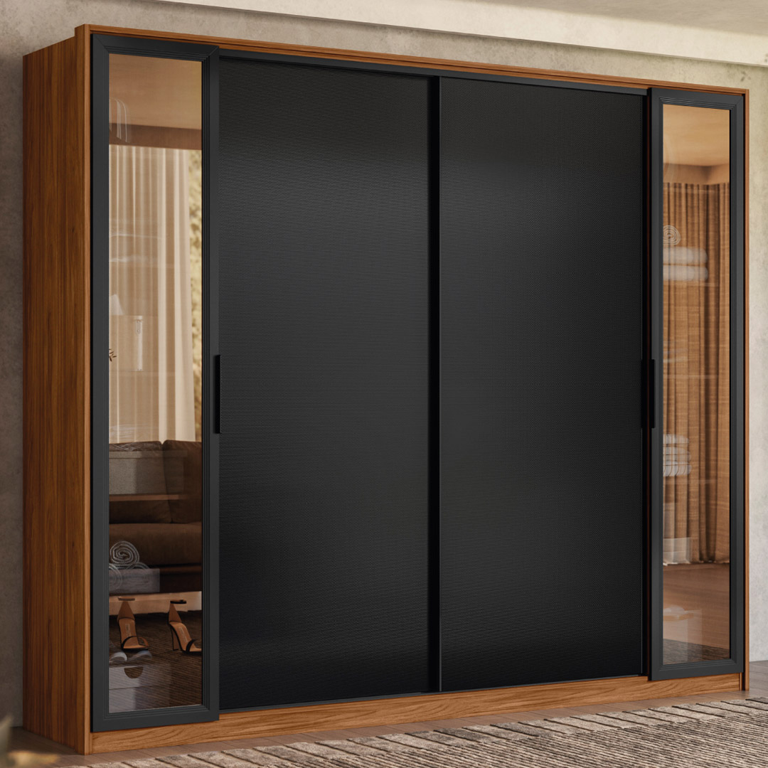 guarda roupa com porta de vidro