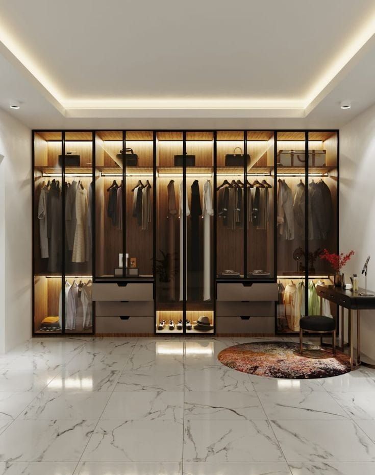 guarda roupa com porta de vidro