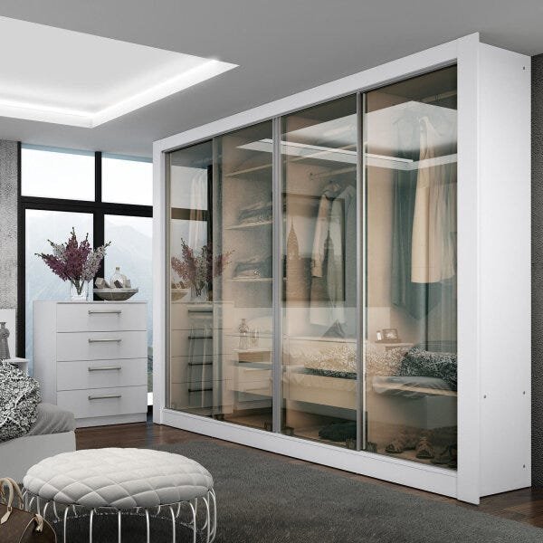 guarda roupa com vidro transparente