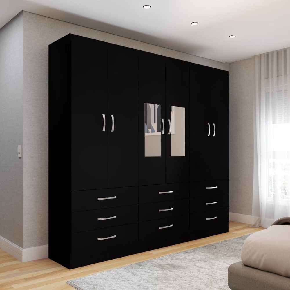 guarda roupa preto casal