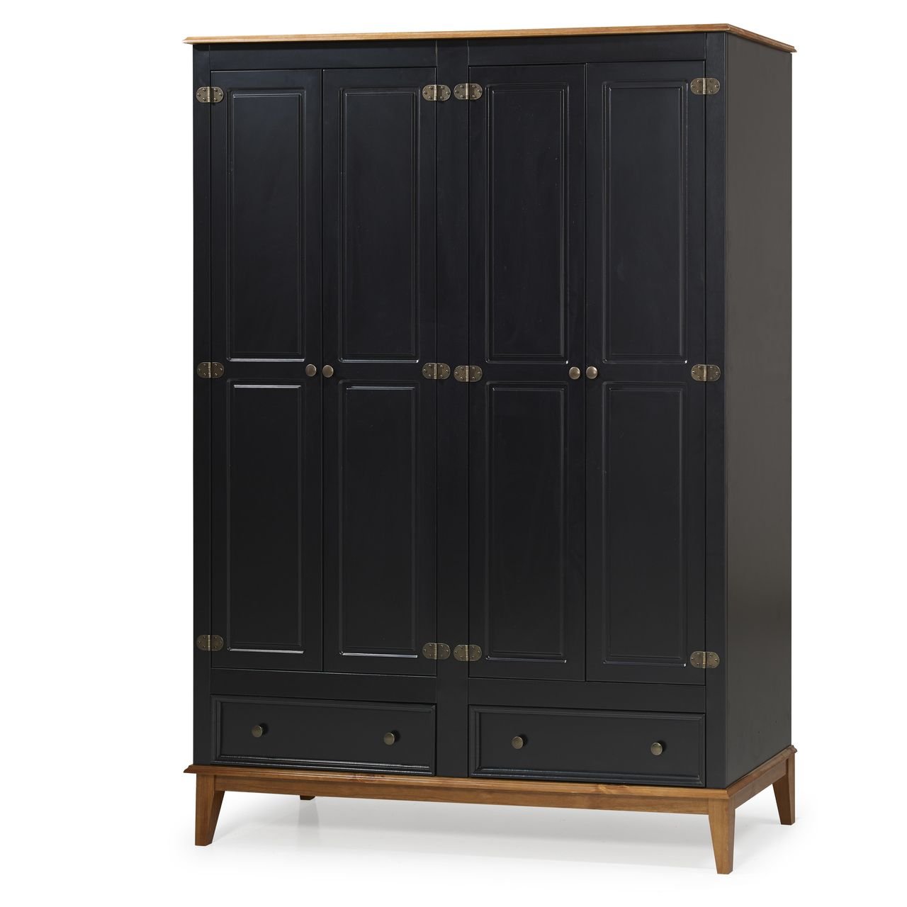guarda roupa preto 3 portas