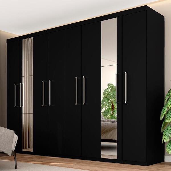 guarda roupa preto 6 portas