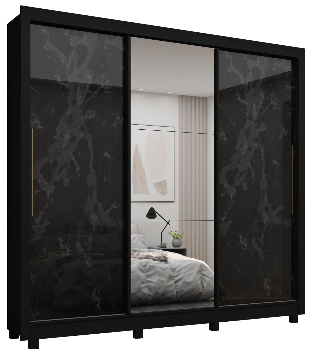 guarda roupa preto brilhante