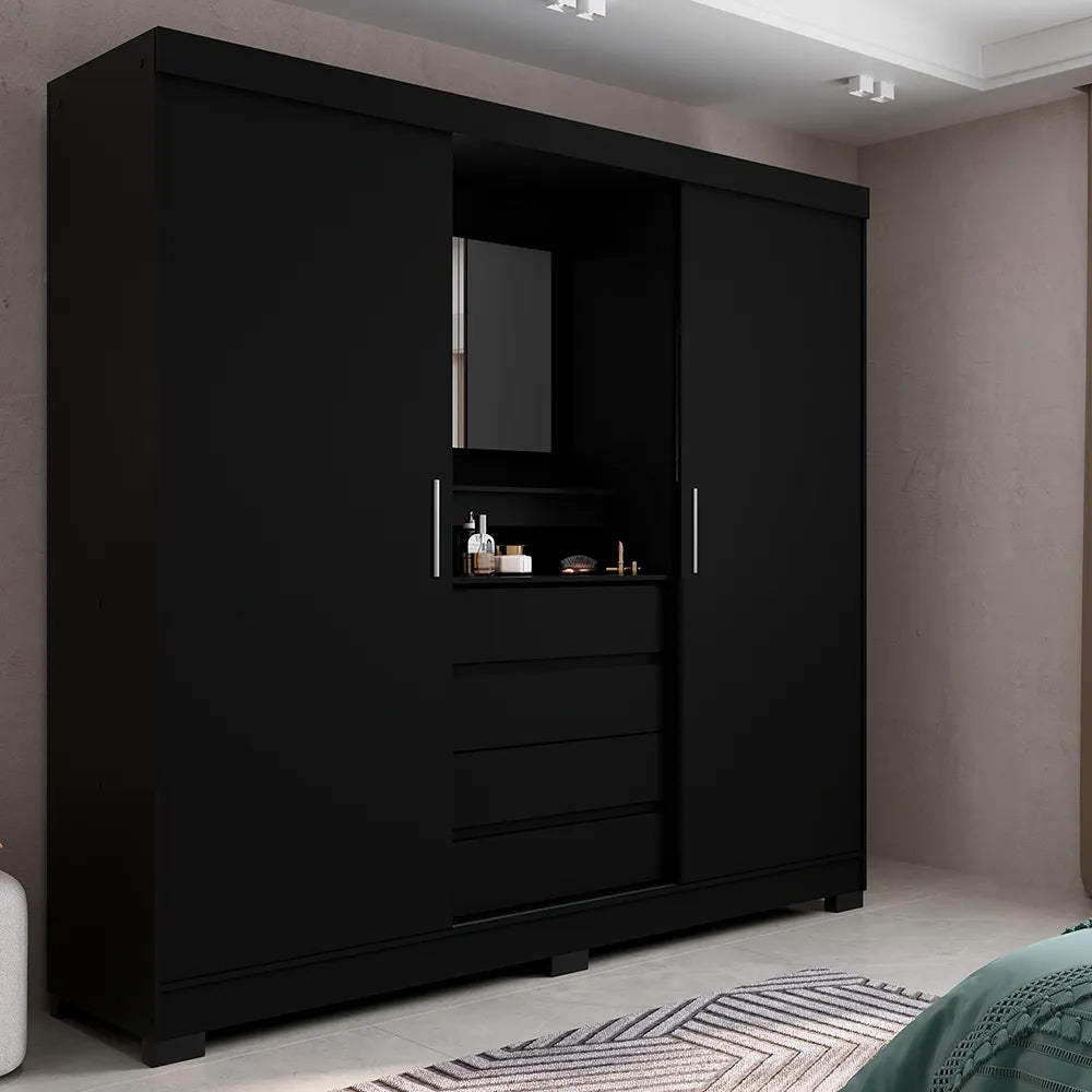 guarda roupa preto moderno