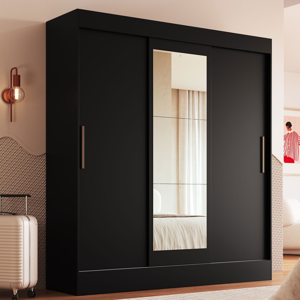 guarda roupa preto e branco decoração