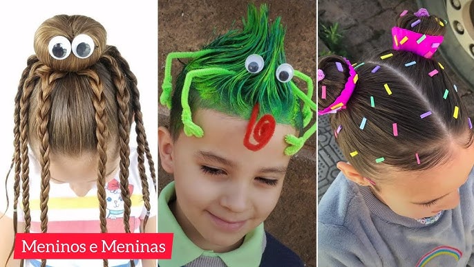 ideias de cabelo maluco para menino 2