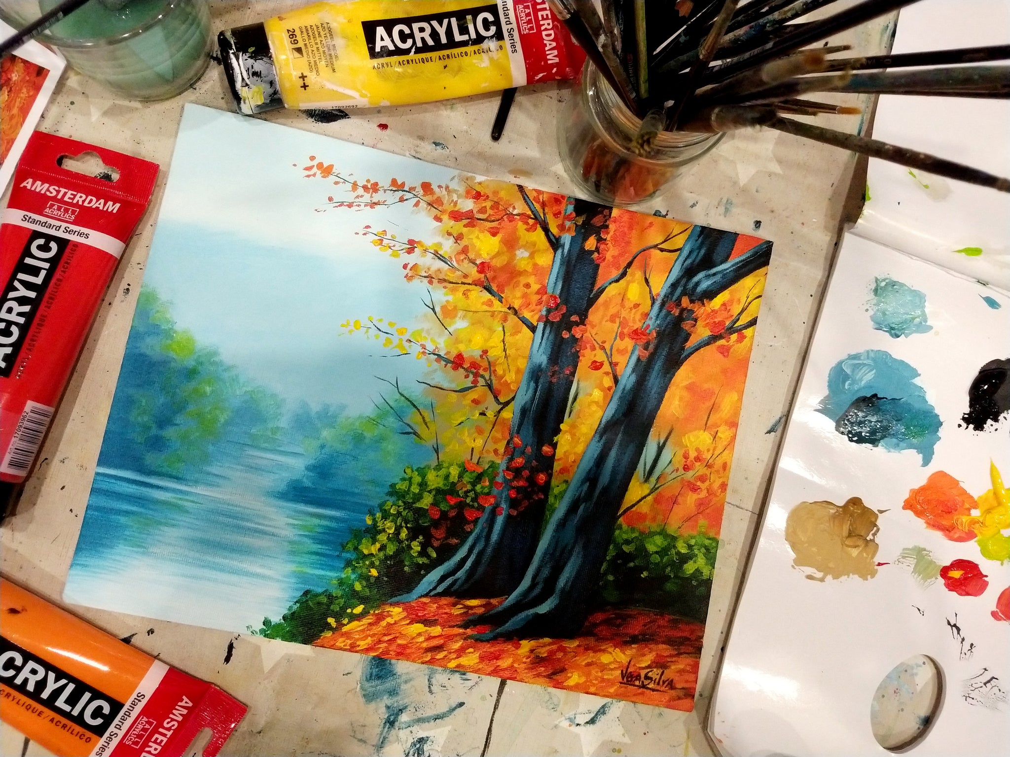 silhueta na pintura