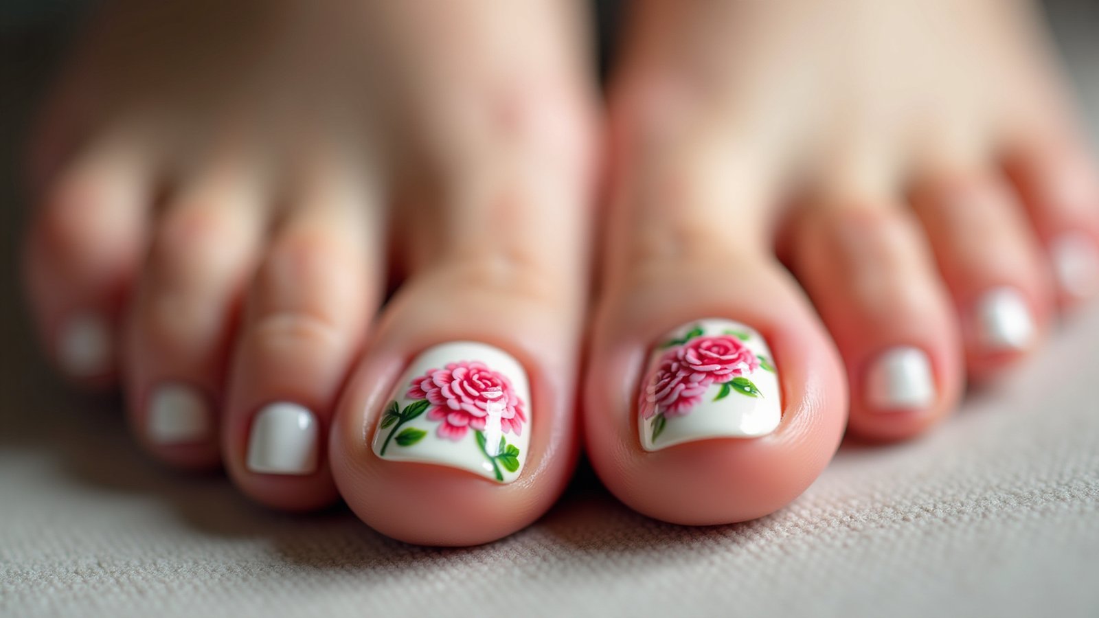 unhas dos pés com glitter