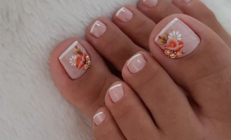 desenho nas unhas dos pés