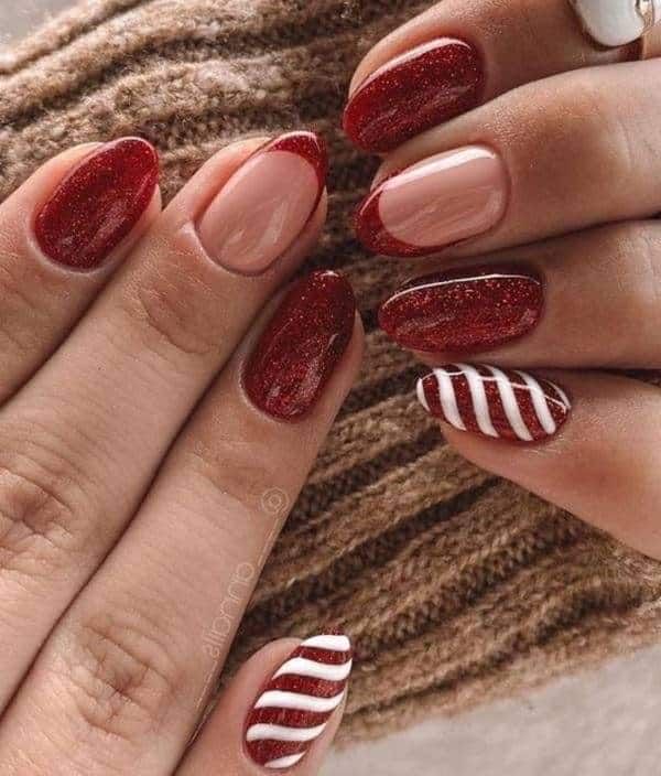 unhas vermelhas decoradas
