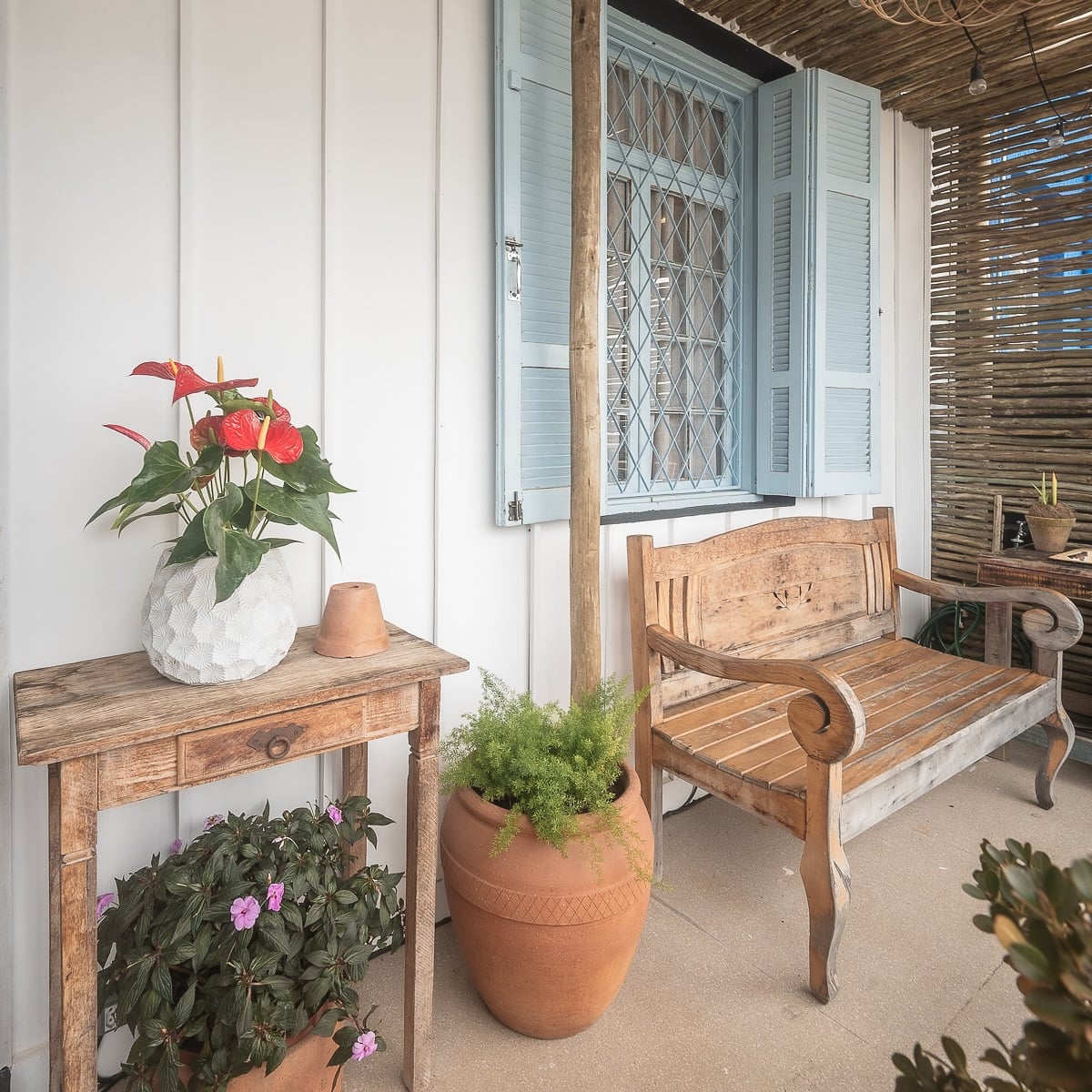 decoração de varanda pequena com plantas