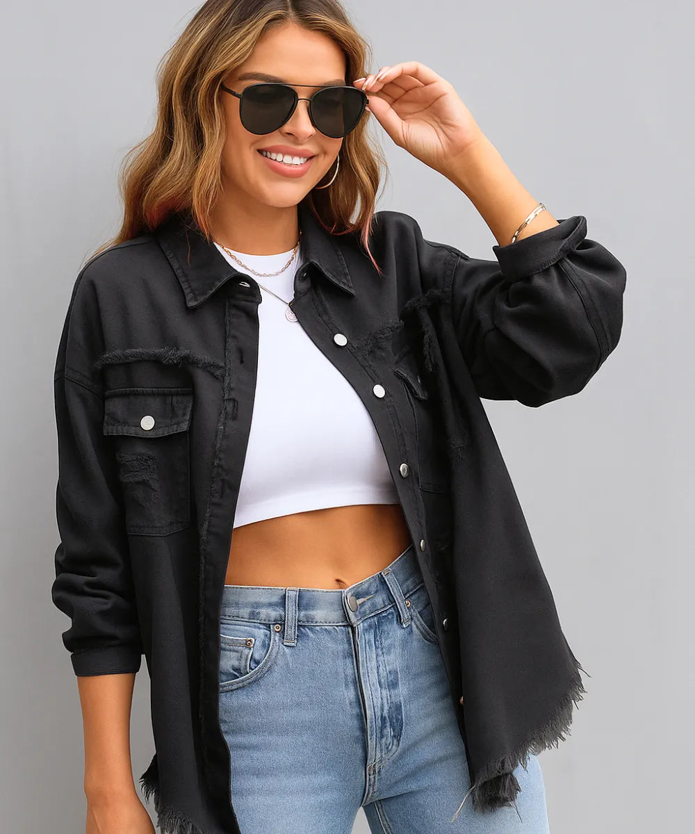 jaqueta jeans preta combinacao