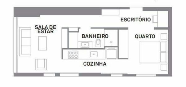 kitnet 3x7 planta