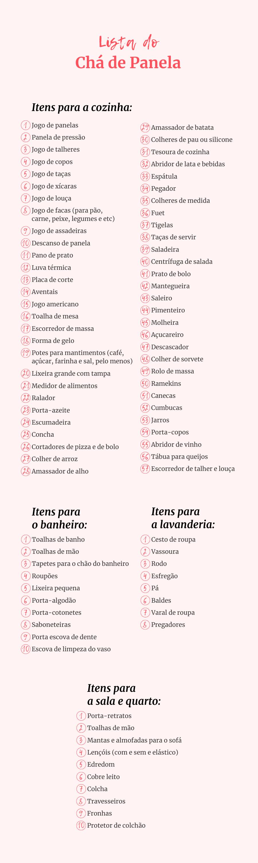 como fazer lista chá de panela whatsapp