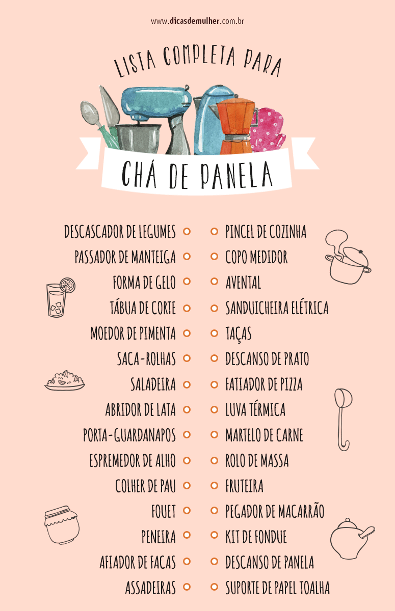 como fazer lista chá de panela whatsapp