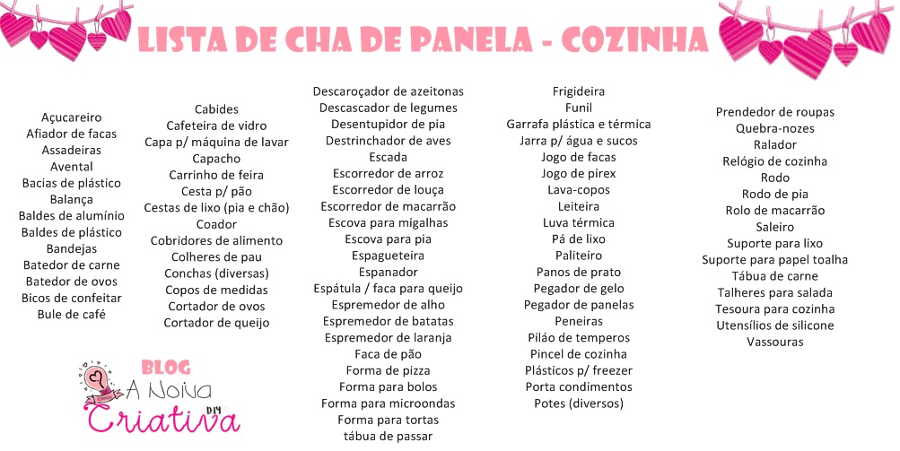 lista de presentes virtual para casamento