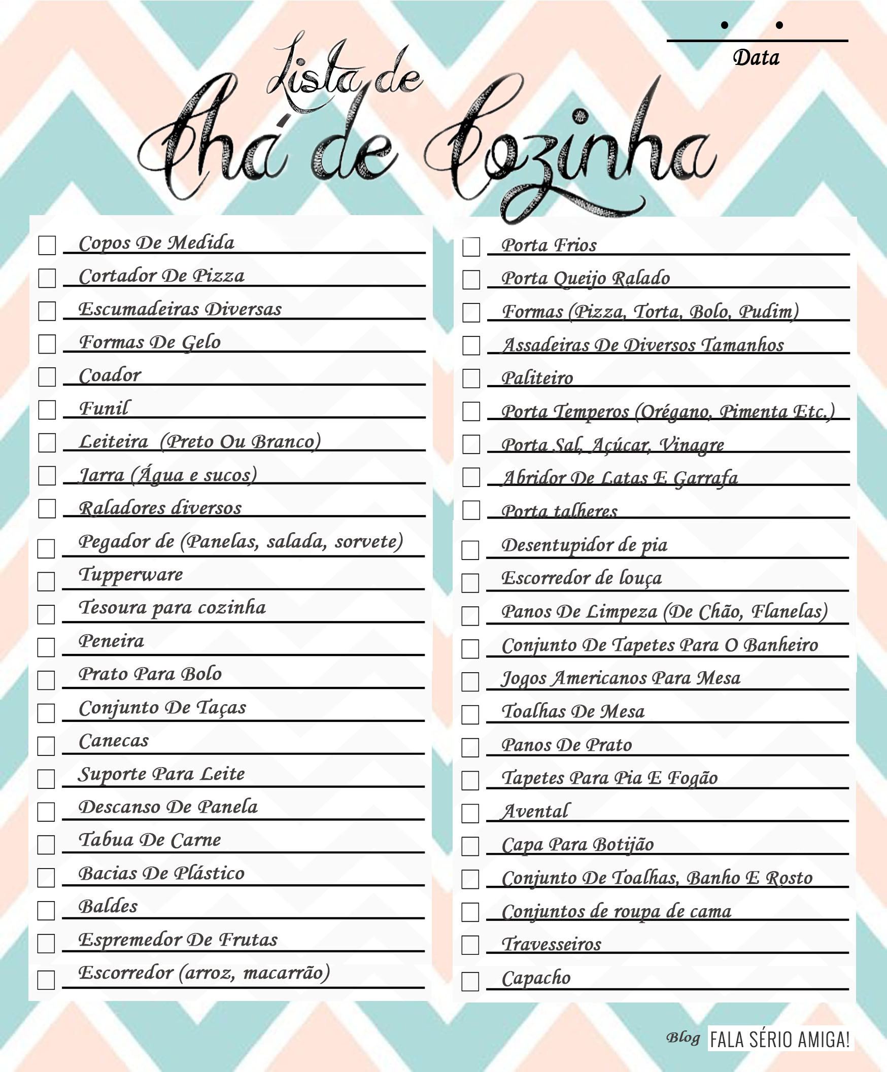lista de chá de casa nova pelo celular