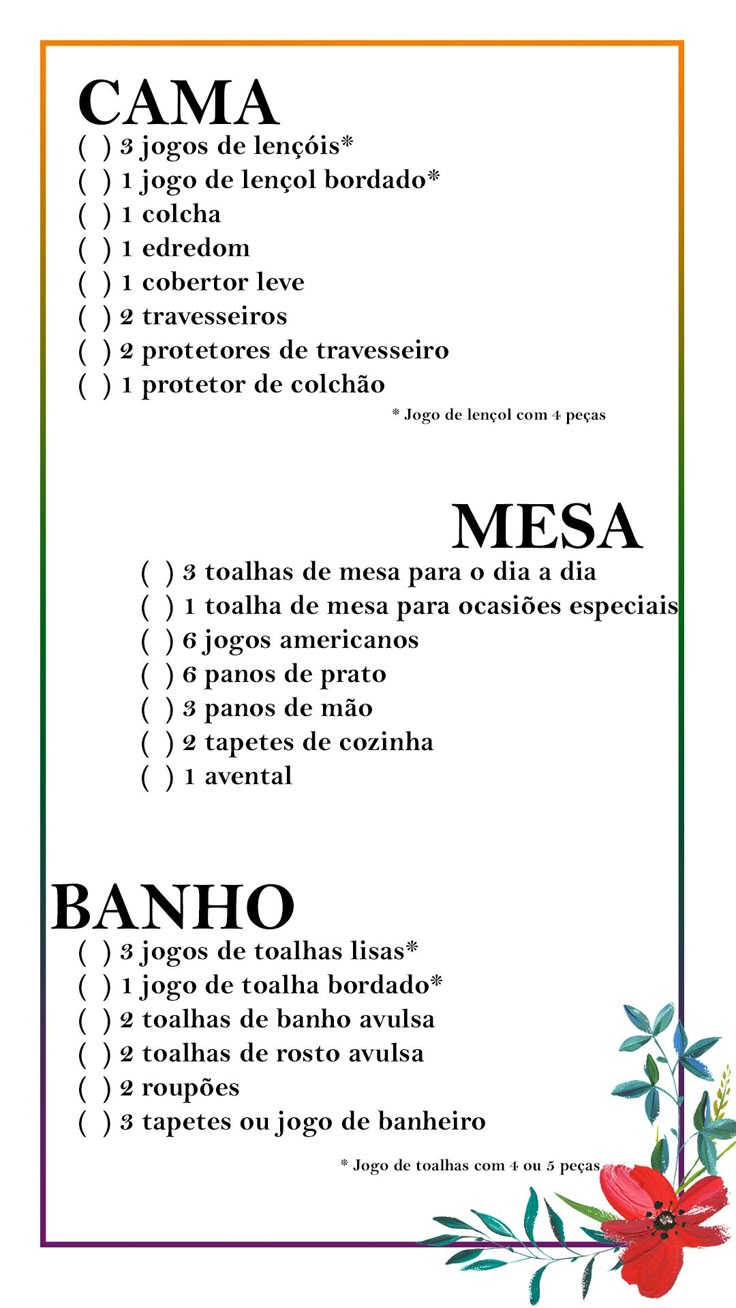 download lista enxoval