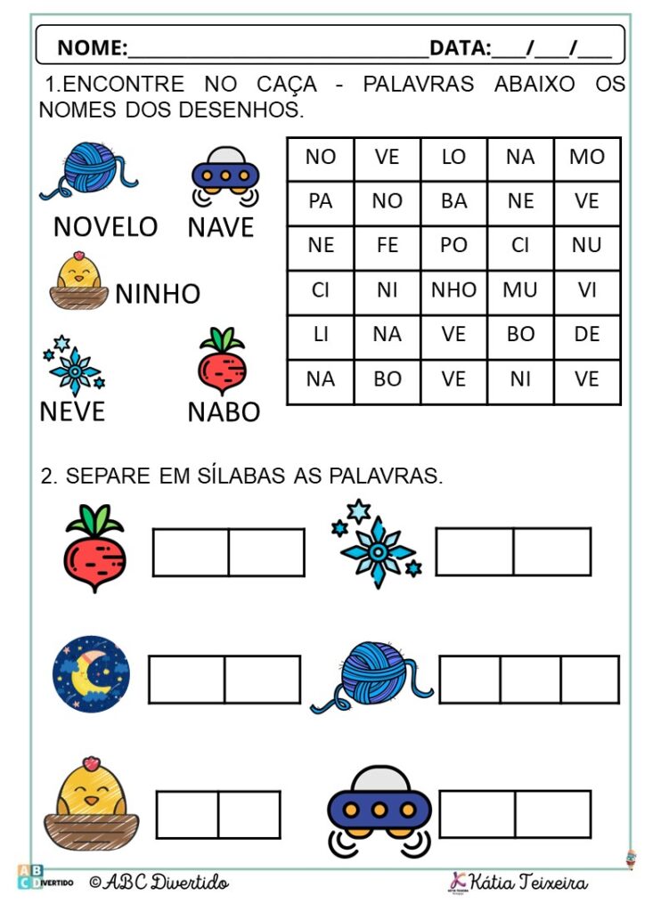 lista de vocabulário com n