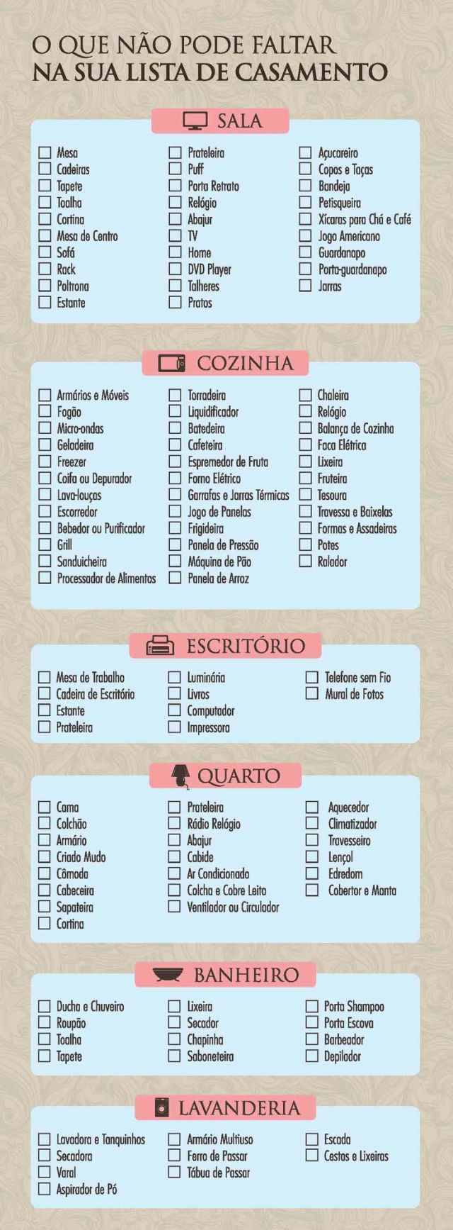 organização de casa nova