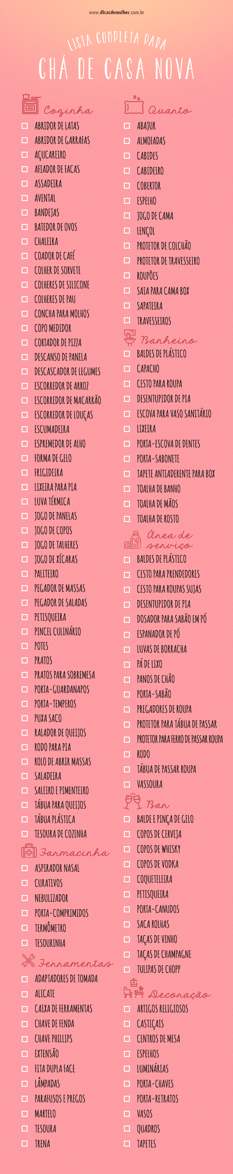primeira casa lista de compras
