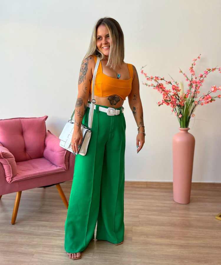 combinação de cores verde e amarelo moda