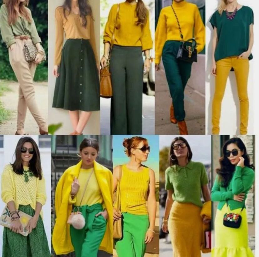 roupas verde e amarelo estilosas