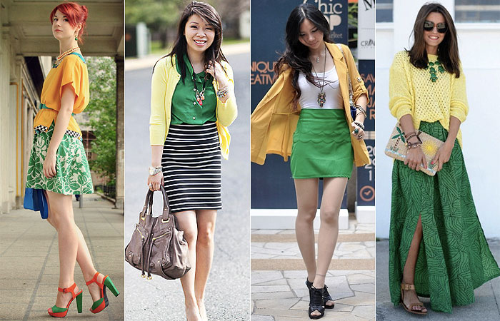 inspiração moda verde e amarelo