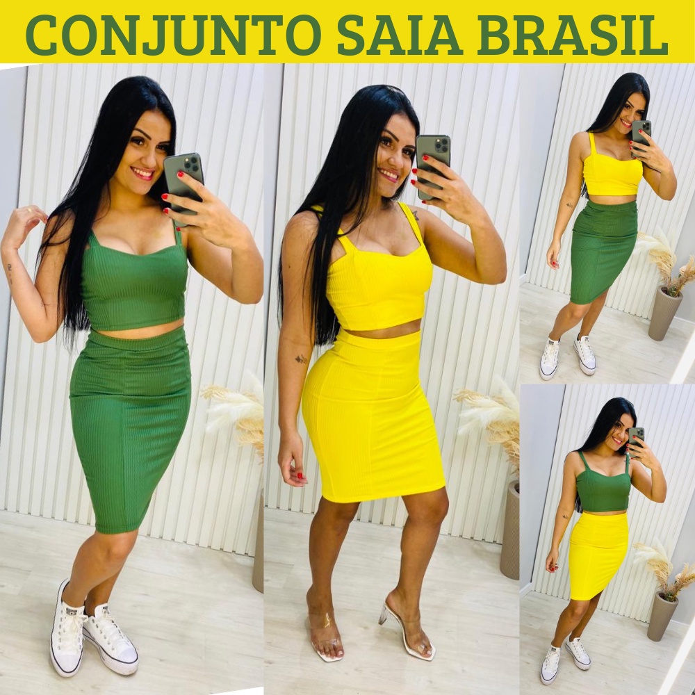 looks casuais verde e amarelo