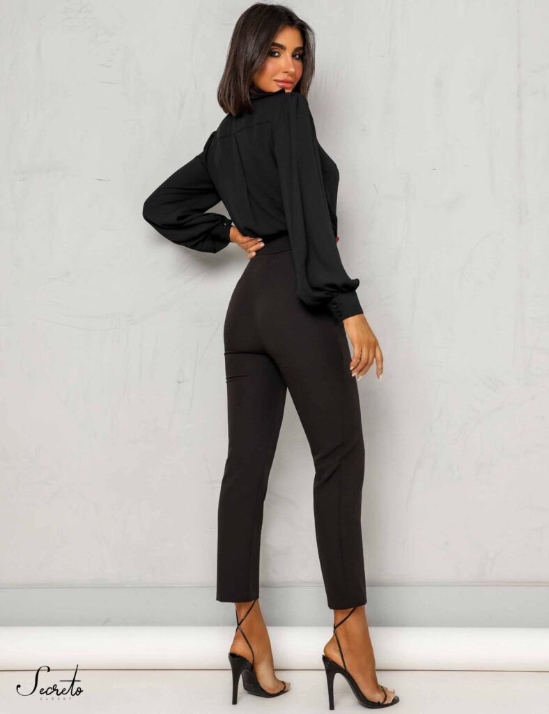 calça preta com blazer trabalho