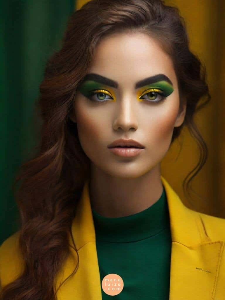 cores da bandeira na maquiagem