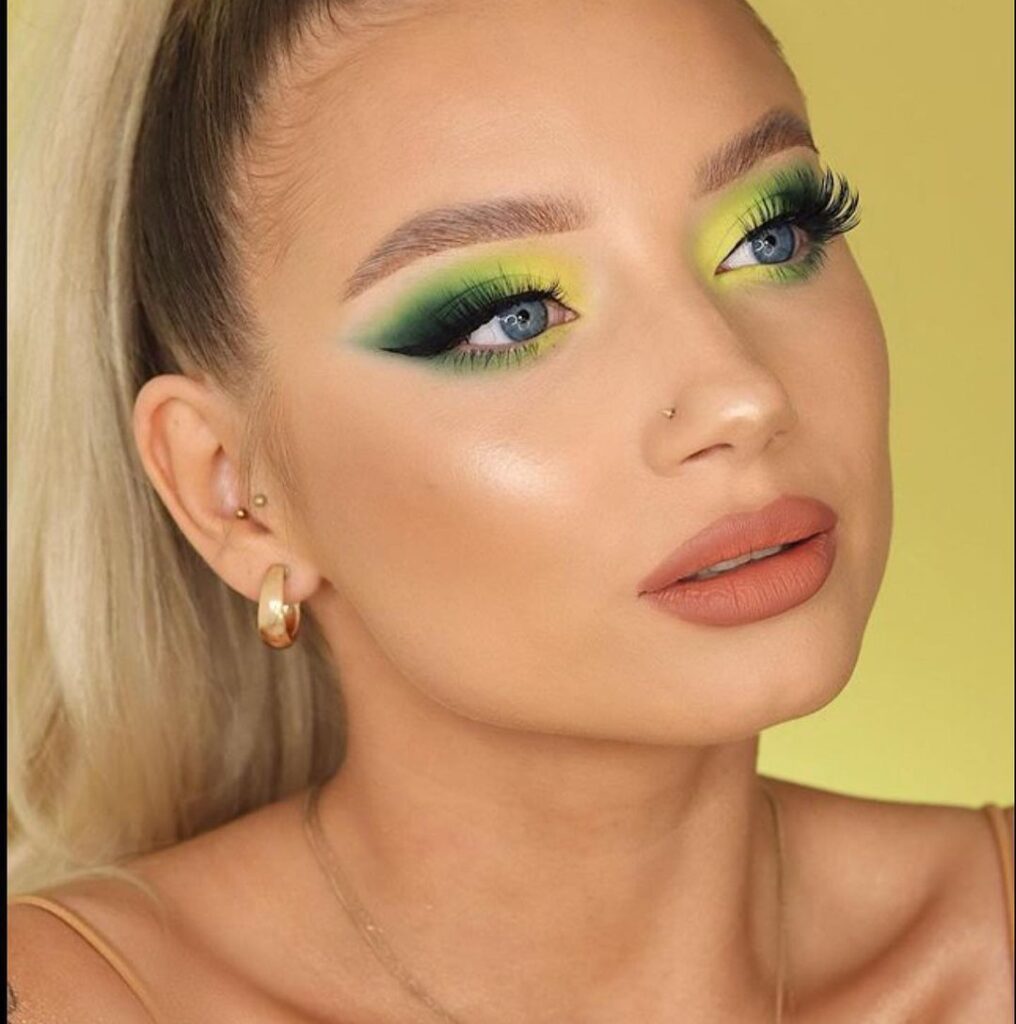 sombras verde e amarelo