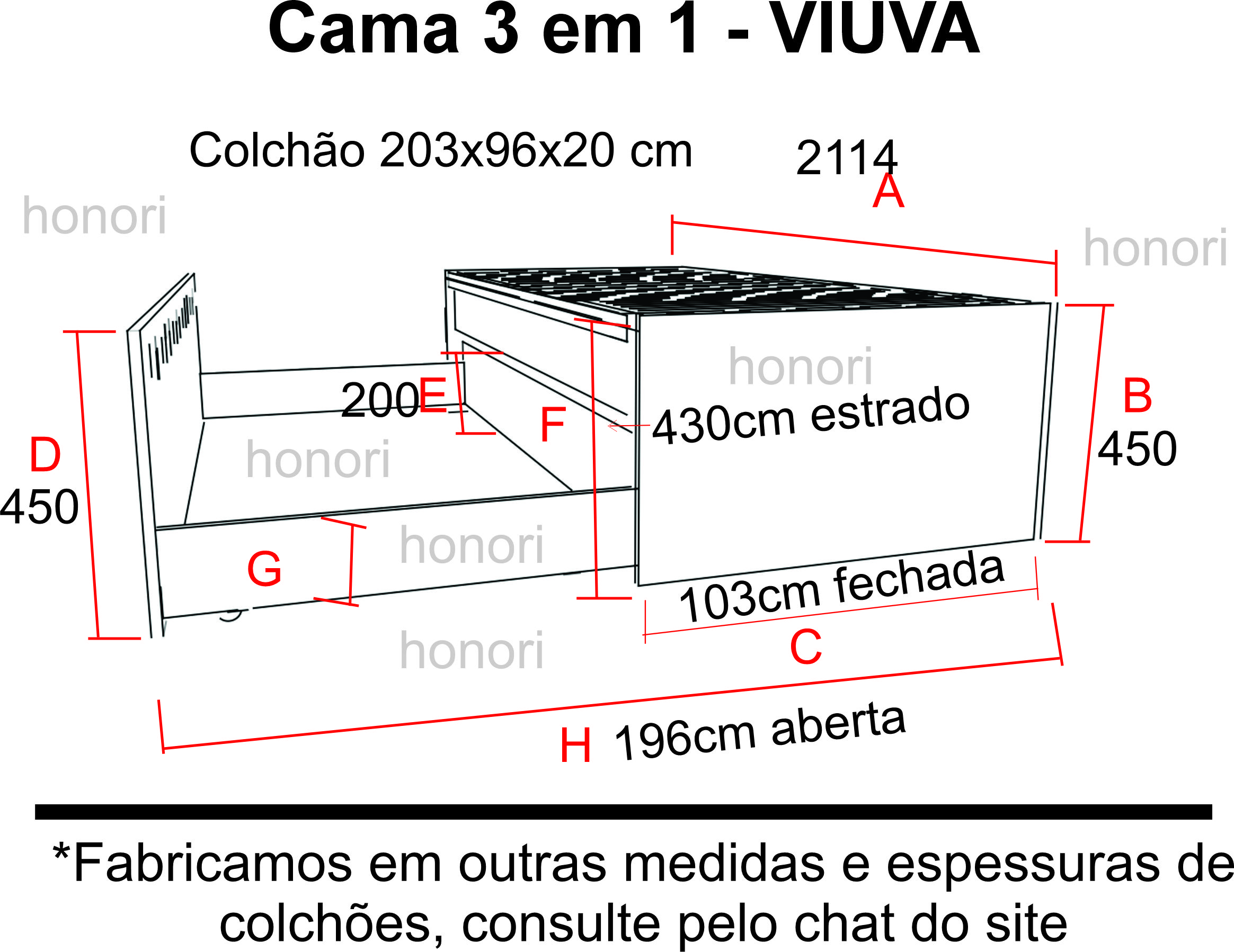 cama solteirão medidas