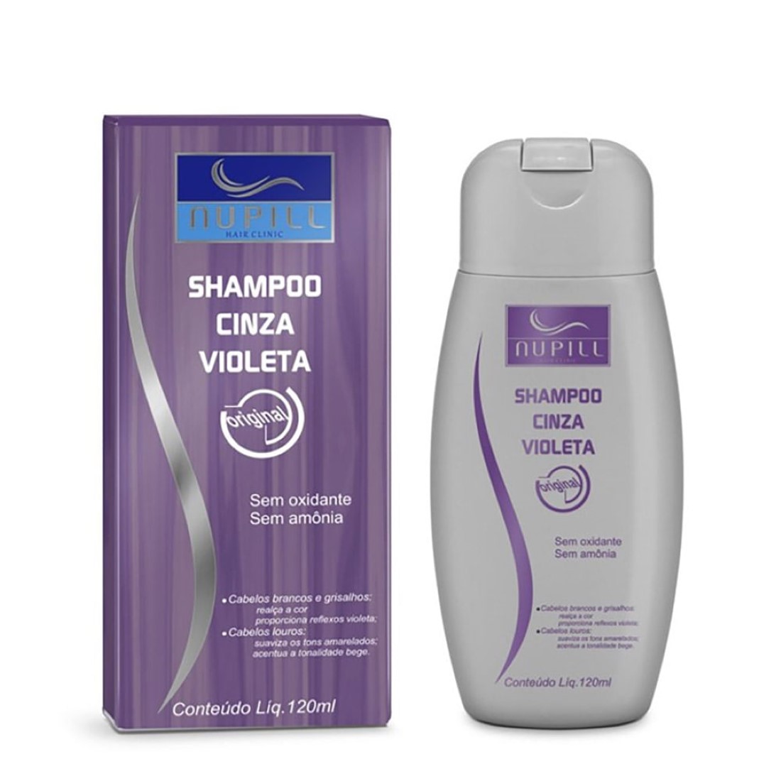 Shampoo roxo para cabelos brancos