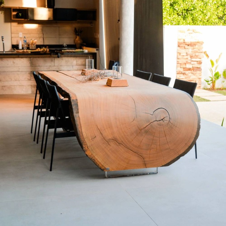 mesa de madeira para churrasqueira