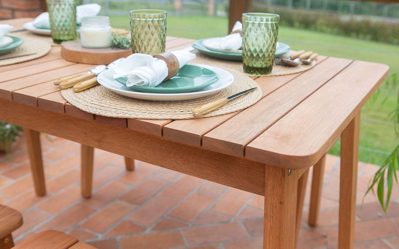 decoração área gourmet com mesa