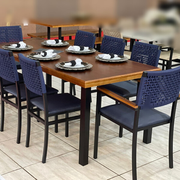 mesa retangular área gourmet