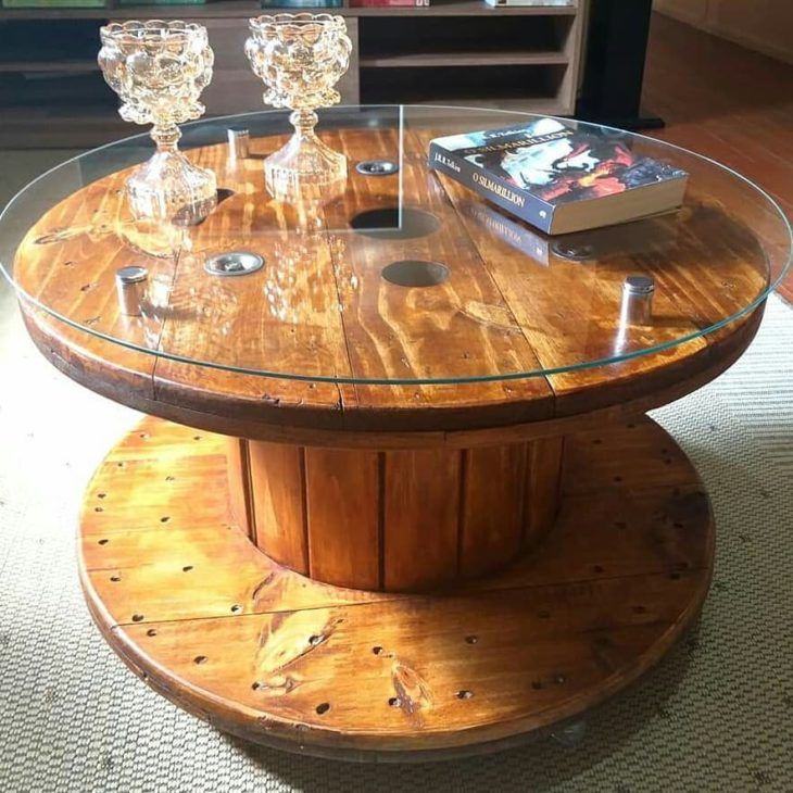 mesa de centro carretel